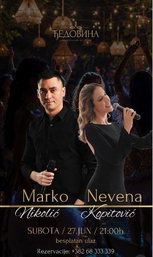Subota veče - 27.jun u restoranu ,,Djedovina"✨🎤🎶