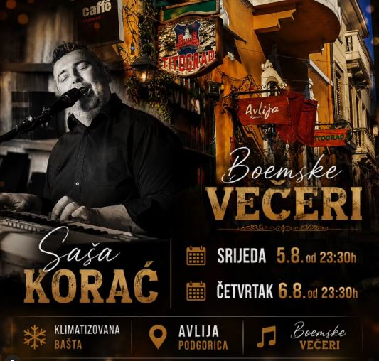 Bohemian Nights 🍷✨Saša Korać on August 5th & 6th at Konoba "Avlija"🎤🍷🎶