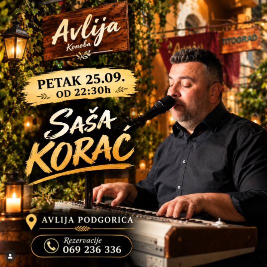 Saša Korać on September 25th at “Avlija” tavern🎸🎶🎤