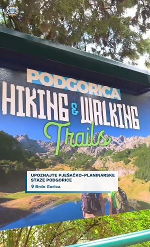 Photo exhibition of Podgorica’s hiking trails at Gorica Hill 🌄🌳🗺️🏕️ 🎒🌲🧭🏔️🧗‍♂️