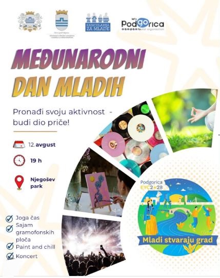 Obilježavanje Dana mladih, 12.avgusta u Njegoševom parku🌳🧘🎨🎶🎸✨🎉