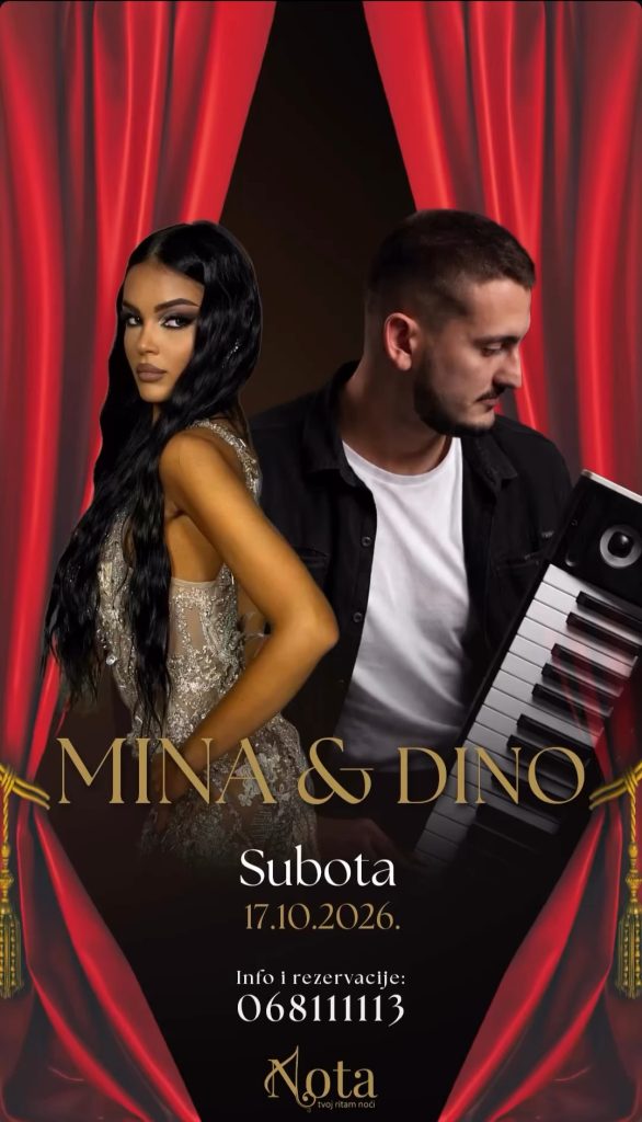 Mina & Dino 17.oktobra u Urbanoj kafani ,,NOTA"🎤🎼🎵