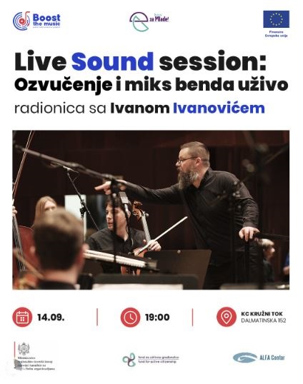 Workshop "Live Sound Session: Live Band Sound Reinforcement and Mixing" on September 14th at KC "Kružni tok"🔊📀🎸🎛️🥁🎚️🎵
