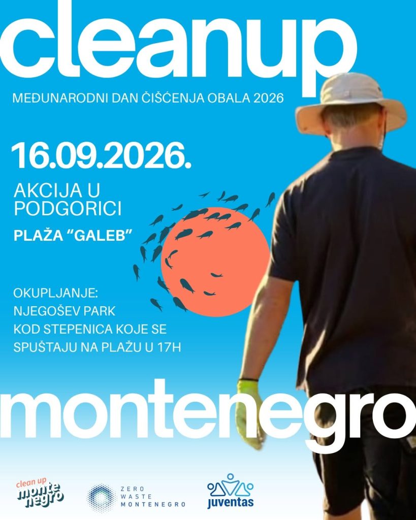 Coast cleanup campaign on September 16th in Podgorica as well – "Galeb" Beach🧤🌍🌊