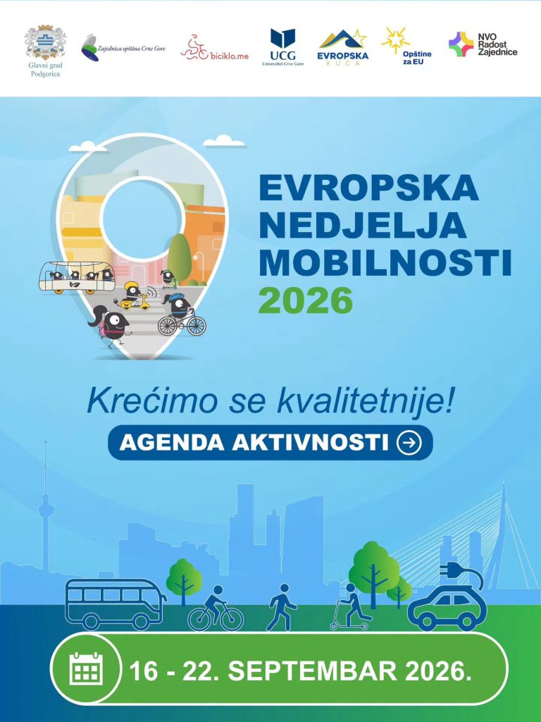 Obilježavanje Evropske nedjelje urbane mobilnosti pod sloganom ,,Mobilnost za sve’’, 16.-22.septembar, Podgorica 🇲🇪🛵🛴🚗🚲🏃‍♂️🚙🚌🚄🚁🛩️🇪🇺