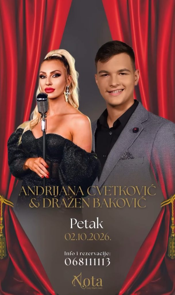 Andrijana Cvetković & Dražen Baković on October 2nd at “NOTA” Urban Caffe 🎤🎼🎵