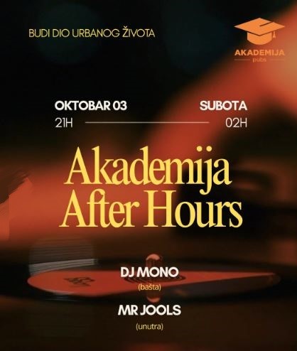 AKADEMIJA AFTER HOURS: Mono & Mr Jools on October 3rd th at Beer Academy 🍻🎧🎶🔥