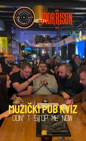 MUZIČKI KVIZ 28. oktobra u Morrison Pub-u🎶🎤🧠❓🎉🍻💥💃🕺🥳