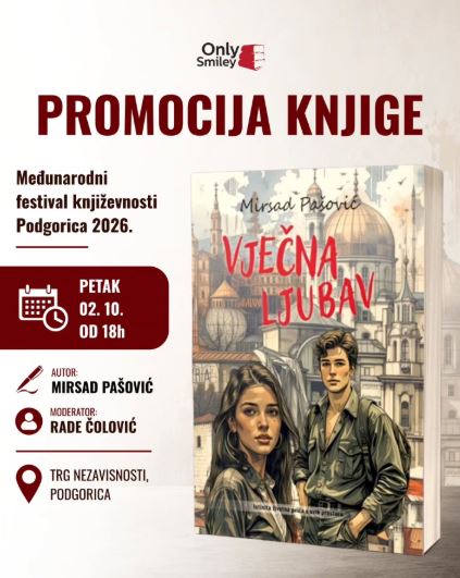 Promocija knjige „Vječna ljubav“ Mirsada Pašovića 2.oktobra na Trgu Nezavisnosti📖🎙️📚