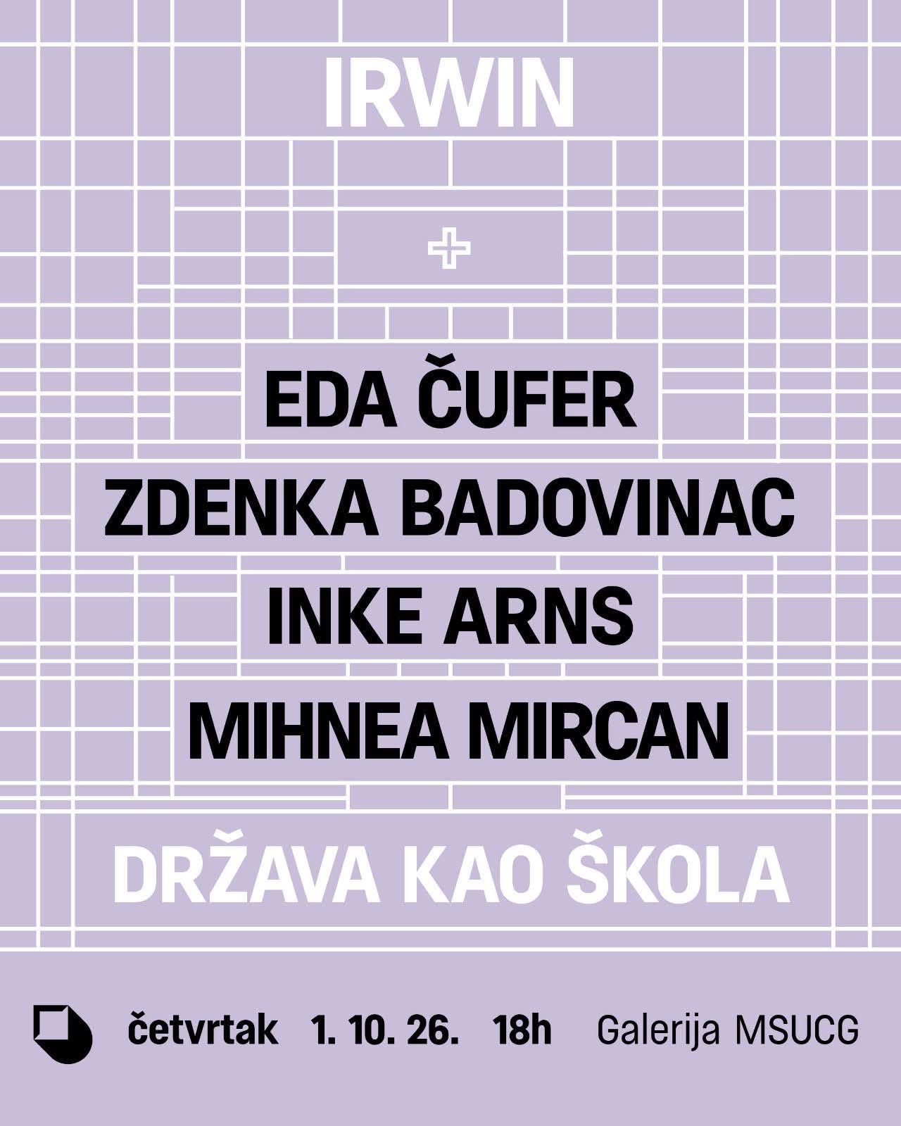 Exhibition “The State as a School” – Slovenian collective IRWIN + Eda Čufer, Zdenka Badovinac, Inke Arns and Mihnea Mircan, opening October 1 at the MSUCG Gallery 🎨🖌️🖼️🖍️🧩🪩🌀✏️📸