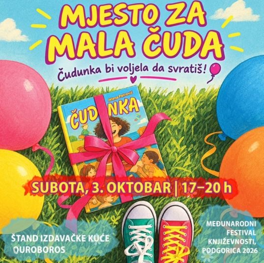 „Čudunka – festival u Kotoru“ & druženje sa autorkom Jelenom Petrović 3.oktobra na štandu Izdavačke kuće ,,Ouroboros"📚