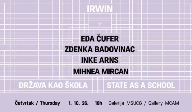 Exhibition “The State as a School” – Slovenian collective IRWIN opening on October 1st at the MSUCG Gallery 🎨🖌️🖼️🖍️🧩🪩🌀✏️📸