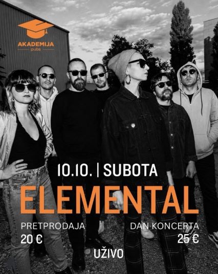 ELEMENTAL on October 10th at Akademija Pub 🎤🍻🎸🎶🔥
