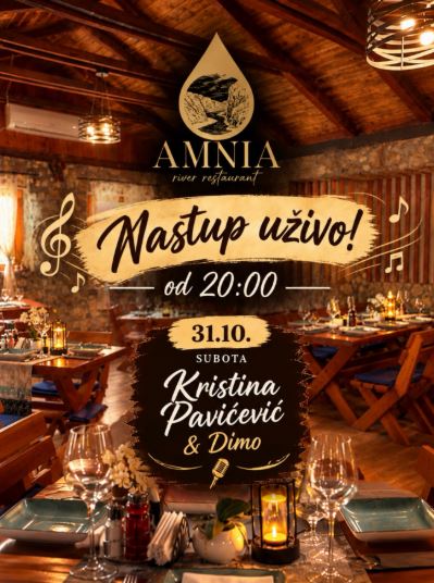 Kristina Pavićević & Dimo on October 31st at the "Amnia" tavern🎤🎶✨