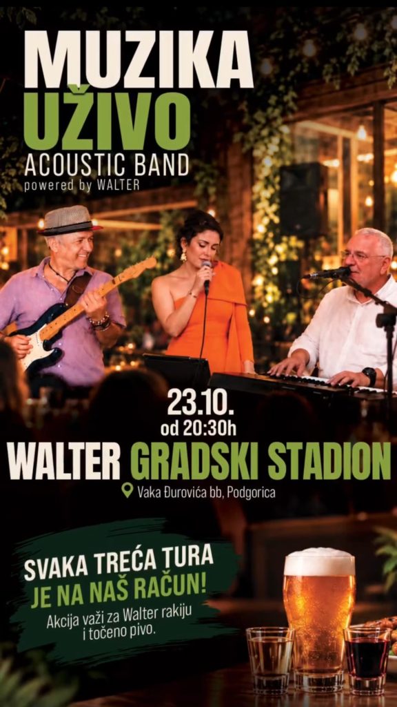 ,,Acoustic Band" 23.oktobra u restoranu ,,Walter"-u🎸🍻🎶