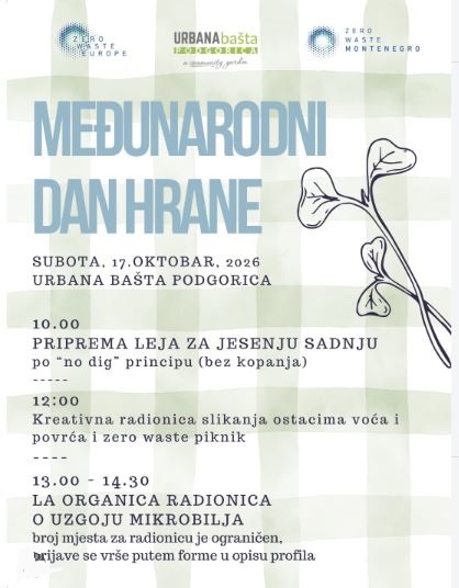 Radionica ,,Upoznaj mikrobilje – mala bašta, veliki potencijal" 17.oktobra u Urbanoj bašti🥕🌿🌱
