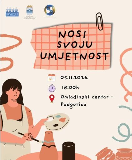 Radionica sa glinom NOSI SVOJU UMJETNOST 5.novembra u Omladinskom centru Podgorica🏺🎨✨